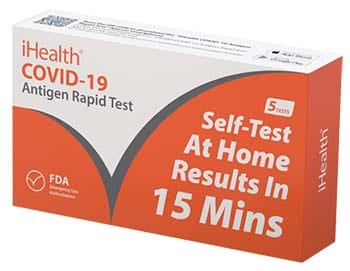 Self-Test At Home Results in 15 mins. iHealth COVID-19 Antigen Rapid Test